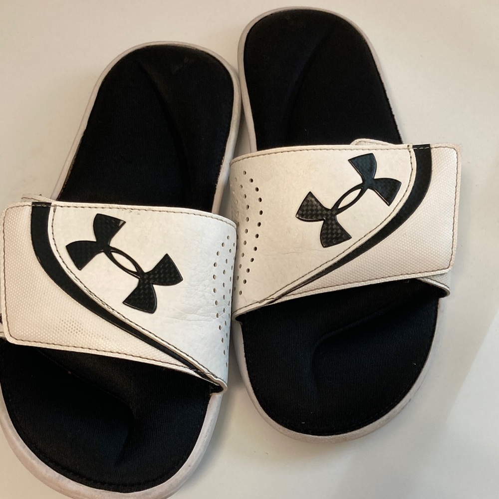 Under Armour Kids Slide Sandals - Black and White